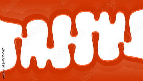 Syrup drip on white background. Wavy syrup drip illustration. Abstract syrup drip flat design. Syrup dripping illustration.