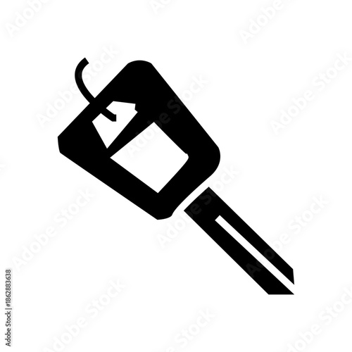 Black car key icon symbolizing vehicle access, car ownership, automotive services, or transportation security.