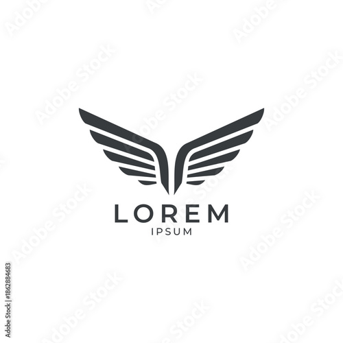 Minimalist Wing Emblem Logo for Modern Corporate and Tech Branding