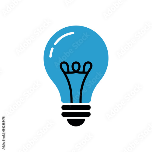 Classic incandescent light bulb glowing brightly symbolizes new innovative concept.