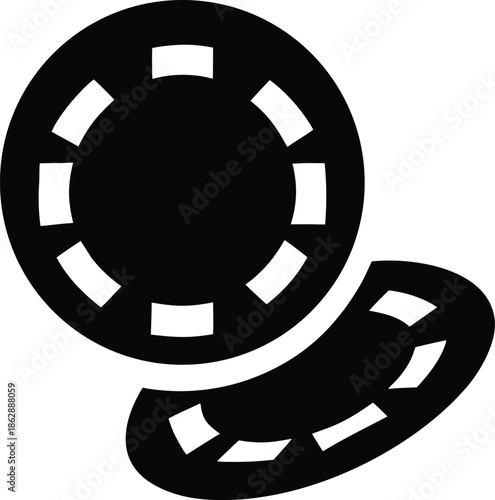 poker chip silhouette vector illustration on transparent background