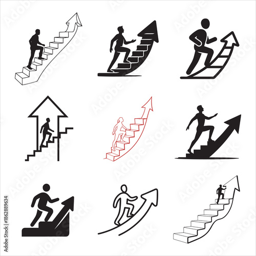 of Peak Goal Achievement Silhouette Design Ambition Graphic Illustration