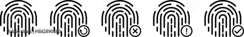 Ultimate Biometric Authentication UI Kit – Minimalist Fingerprint Scanner & Security Status Icons.