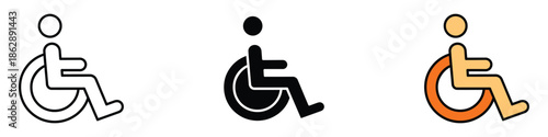 Disable icon vector. wheelchair users and disability accessibility symbol. vector illustration.