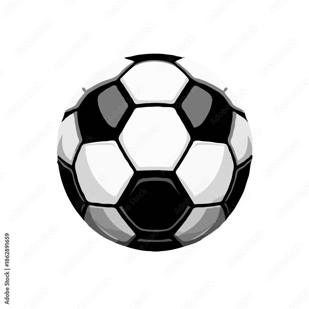 Obraz premium Classic black and white soccer ball on white background 