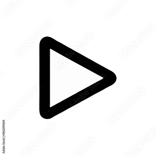 Play button icon in minimalist black design  