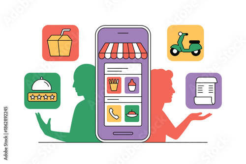 Mobile food ordering service connects customers with restaurants through.