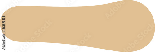 Minimalist light beige oblong shape with rounded ends, resembling a medical tongue depressor. A versatile untextured graphic element for healthcare, education, and wellness design