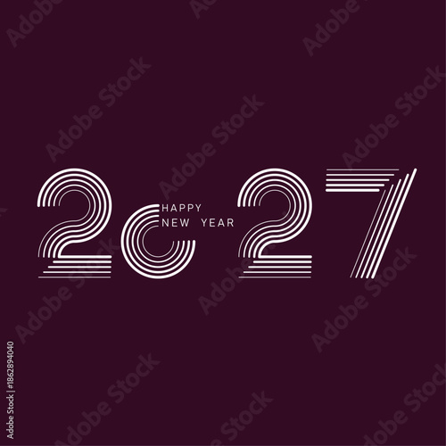 Happy New Year! Happy New Year 2027! 2027 year background design.