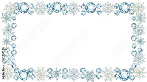 Luxurious Diamond and Snowflake Jewelry Frame for Christmas