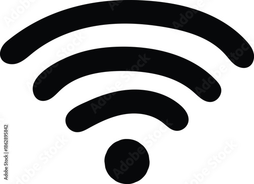 Hand drawing Wifi wireless internet signal flat icon for apps 