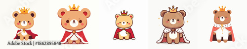 bear vector in royal costume
