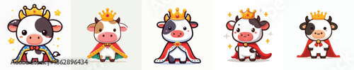 vector cow in royal costume