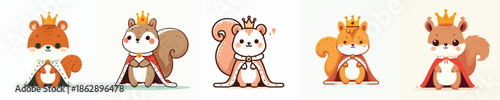 squirrel vector in royal costume