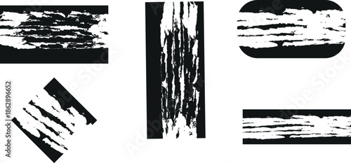 Abstract brush stroke patterns in black and white