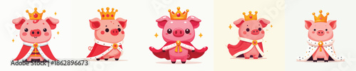 pig vector in royal costume
