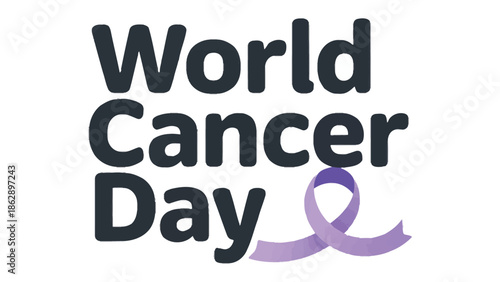 World Cancer Day Awareness: A symbolic illustration, representing the global day of awareness, featuring a call for solidarity in the fight against a disease