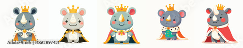 rhino vector in royal costume