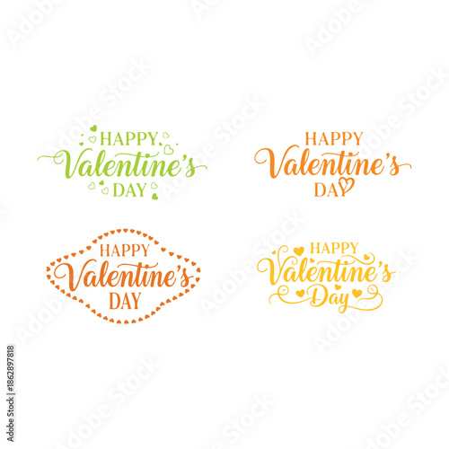 Happy Valentine's Day Greeting Cards and Logos