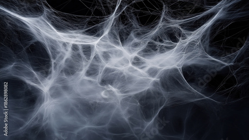 Abstract cobweb smoke texture on dark background. Halloween spooky concept.