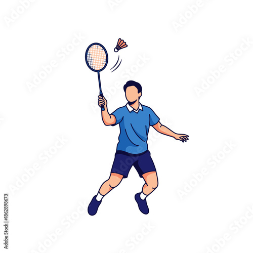 Dynamic Badminton Player in Action.