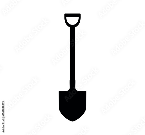 Shovel vector illustration design on white background. Shovel garden flat icon for apps and websites	