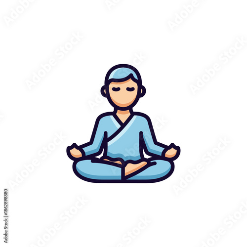 Meditating Person in Lotus Position.
