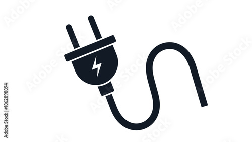 Electrical plug icon with lightning bolt power symbol