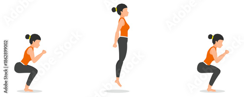step by step tutorial for women's jump squat exercises