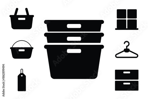 Storage containers and organizational items like hangers suggest effective.