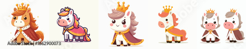 horse vector in royal costume