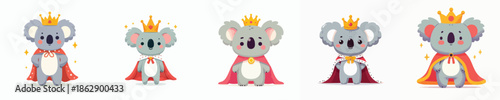 cute koala vector in royal costume