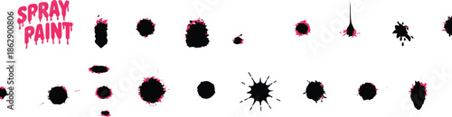 splatter spray paint vector brushes ink splash shapes pack