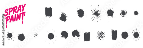 splatter vector elements spray paint ink blot textures set