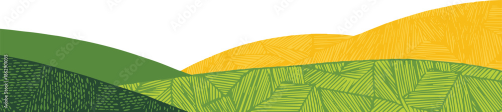 Obraz premium landscape minimal hill motif texture vector seamless pattern background