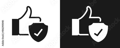 Reliability Icon Set Glyph In White And Black Background