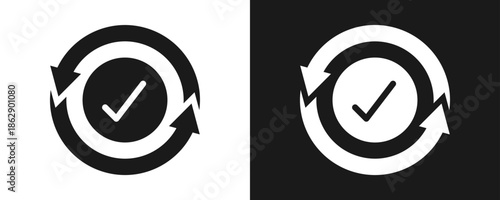 Consistency Icon Set Glyph In White And Black Background