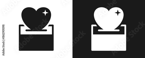 Charity Icon Set Glyph In White And Black Background