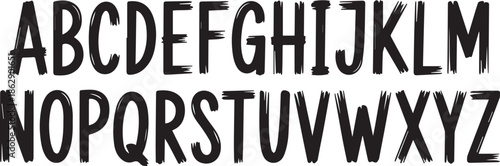 alphabet brushstroke letter set uppercase a to z vector typography