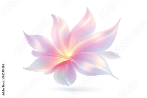 Pink Glowing Flower with transparent background digital art design.
