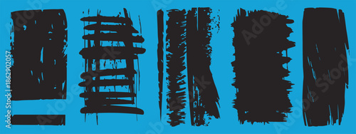 stamp textures pack five black vector brushes for design use