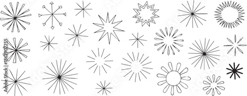 starburst vector badge and emblem shapes set for graphic design use