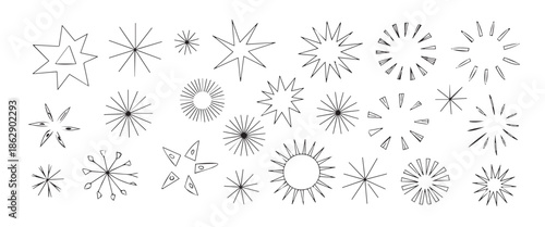 starburst geometric radial shapes pack for logo pattern and icon use
