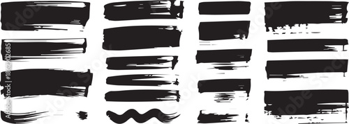 brushstroke ink and paint mark set vector design assets
