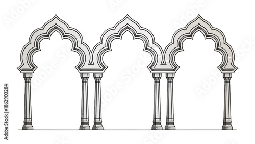 Architectural Arches: Intricate design and symmetrical harmony come together in this elegant architectural composition. Capturing the graceful curves and refined details of the arched structure.