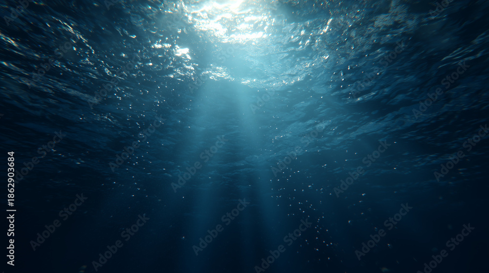 Obraz premium Underwater Surface Light Rays Cinematic Background