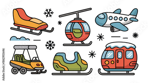 Air and Land vehicles design: A dynamic illustration presents an array of transportation modes, each symbolizing a different means of travel across land and sky.