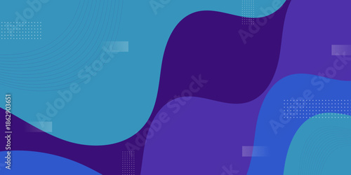 Abstract dark color purple and green wave pattern background design. Simple wave shapes papercut concept element background.