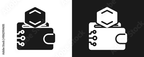 Nft Icon Set Glyph In White And Black Background