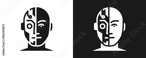 Metahuman Icon Set Glyph In White And Black Background